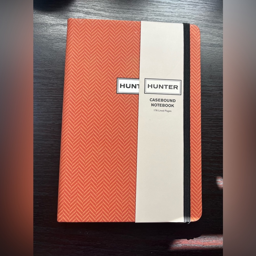 Hunter Casebound Notebook 176 Lined Pages Chevron Pattern Burnt Orange New